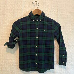 Vineyard Vines Tartan Plaid Boys 6  Flannel Button Down